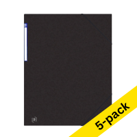 Oxford Top File black A3 cardboard elastic folder (5-pack)