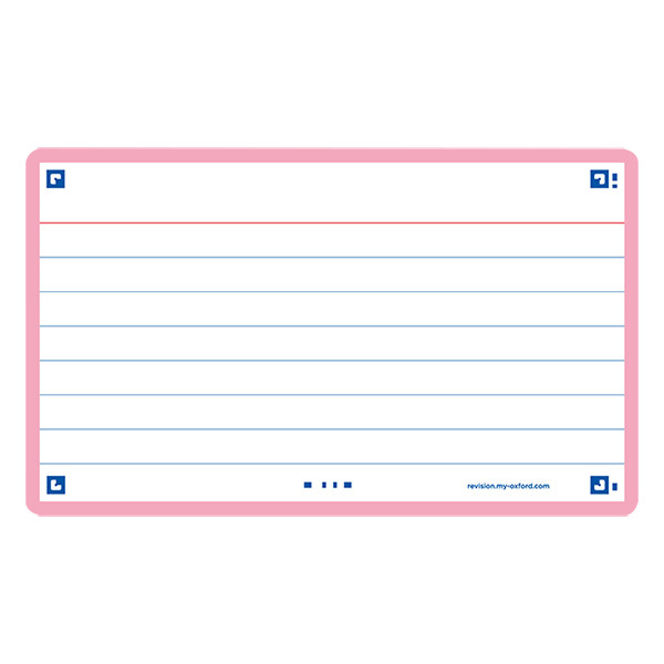 Oxford pink A7 ruled flashcards (80-pack) 400133879 260202 - 1