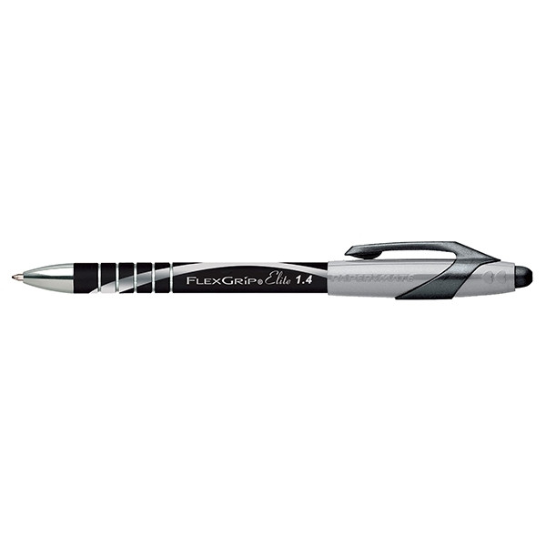 Papermate Flexgrip Elite black ballpoint pen (1.4 mm) (12-pack)  240018 - 1