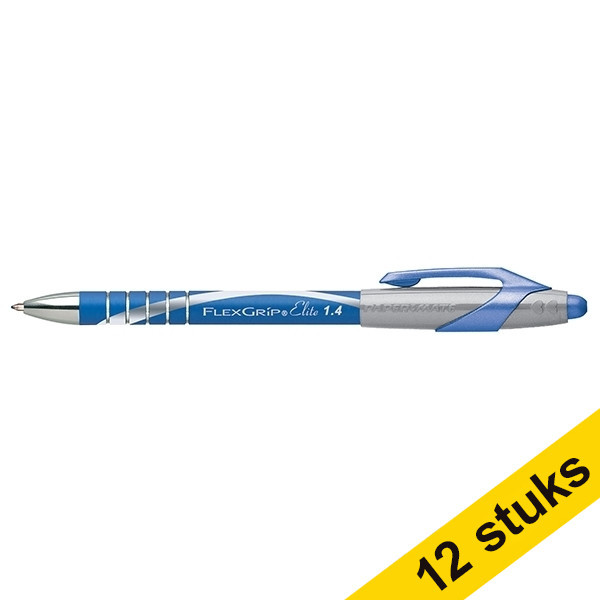 Papermate Flexgrip Elite blue ballpoint pen (1.4 mm) (12-pack)  237125 - 1