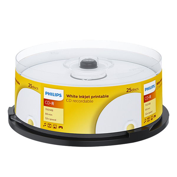 Philips CD-R 80 min. printable 25 in cakebox CR7D5JB25/00 098005 - 1