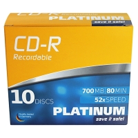 Platinum CD-R 80 min. in slimline cases (10-pack) 100144 090300