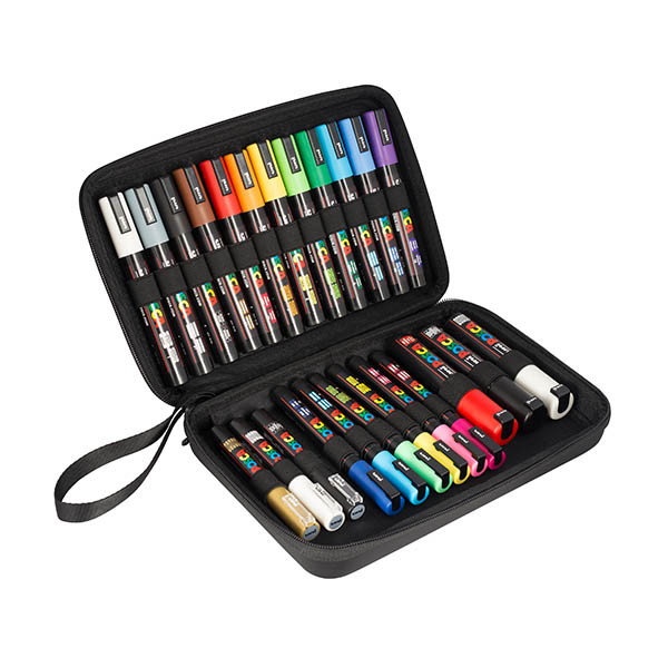Posca PC-1MC/PC-3M/PC-5M/PC-8K paint marker set in luxury case (24-pack) 424484 Posca PC-1MC/PC-3M/PC-5M/PC-8K paint marker set in luxury case (24-pack) 424484 - 1
