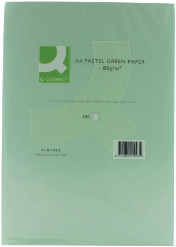 Q-Connect KF01093 green A4 paper, 80g (500 sheets) KF01093 235102 - 1