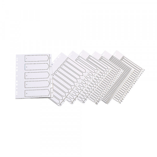 Q-Connect KF01351 white A4 plastic tabs with A-Z tabs (11 holes) KF01351 500594 - 1