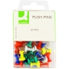 Q-Connect KF02029Q assorted coloured push pins (25-pack)