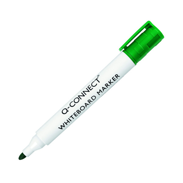 Q-Connect green drywipe marker pen (10-pack) KF26009 238251 - 1