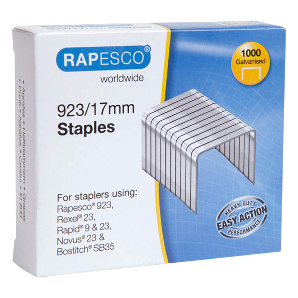 Rapesco 23/17 staples galvanised (1000-pack) 1240 226819 - 1