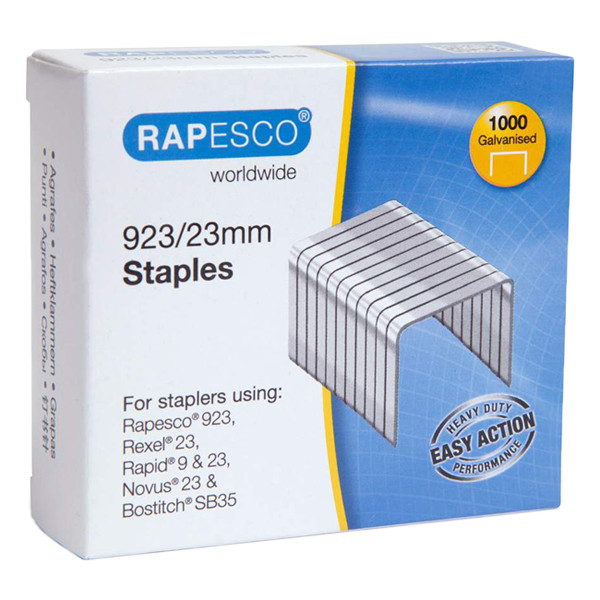 Rapesco 23/23 staples galvanised (1000-pack) 1242 226821 - 1