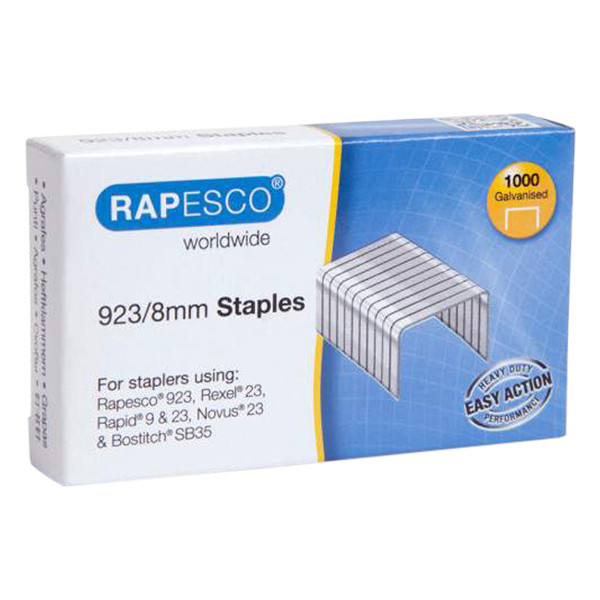 Rapesco 23/8 staples galvanised (1000-pack) 1236 226815 - 1