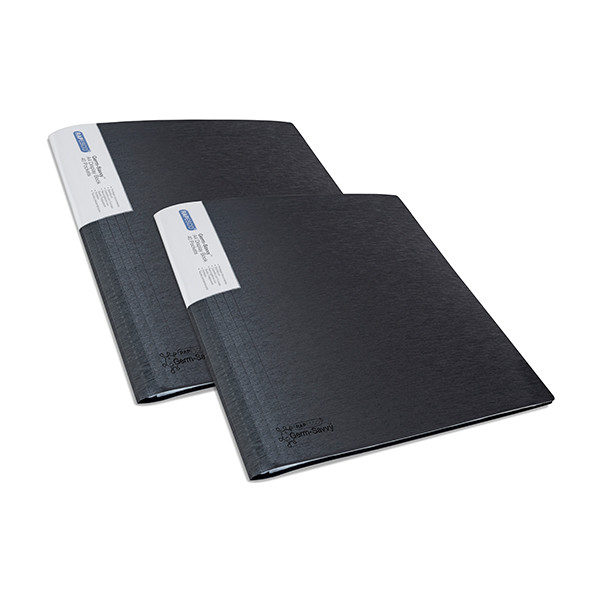 Rapesco Germ-Savvy antibacterial black A4 display folder, 40 inserts (2-pack) 1644 202063 - 1