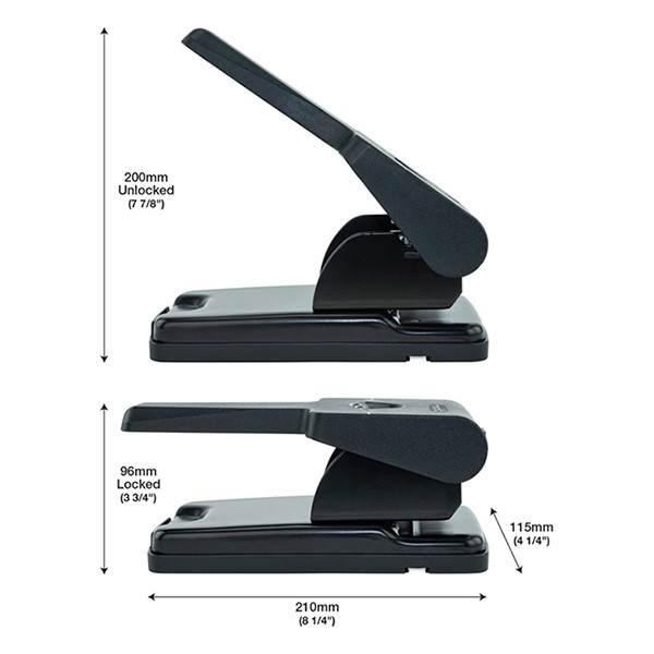 Rapesco HD865-P black heavy duty 2-hole punch (63-sheets) 1631 202097 - 5