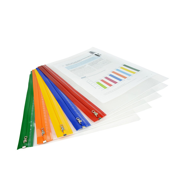 Rapesco assorted A4+ transparent folder with zipper (5-pack) 1503 202065 - 1