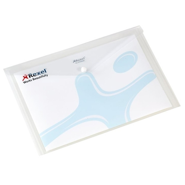 Rexel transparent white A4 document envelope 16129WH 208077 - 1