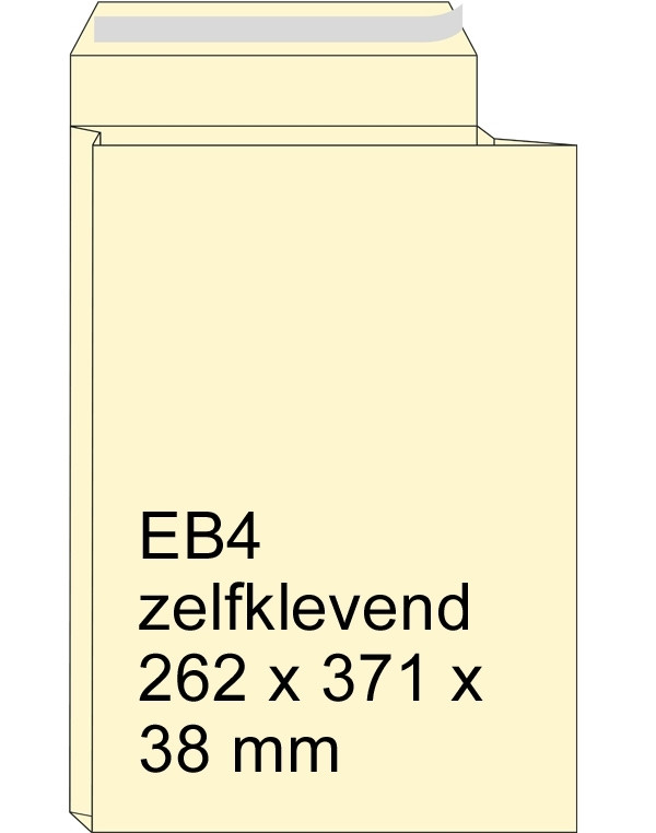 Sample bag EB4 cream self-adhesive, 262mm x 371mm x 38mm (125-pack) 309702 209098 - 1