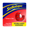 Sellotape 1766008 double sided tape and dispenser, 15mm x 5m