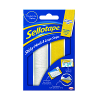 Sellotape sticky hook and loop strip, 20mm x 450mm 1445183 236513