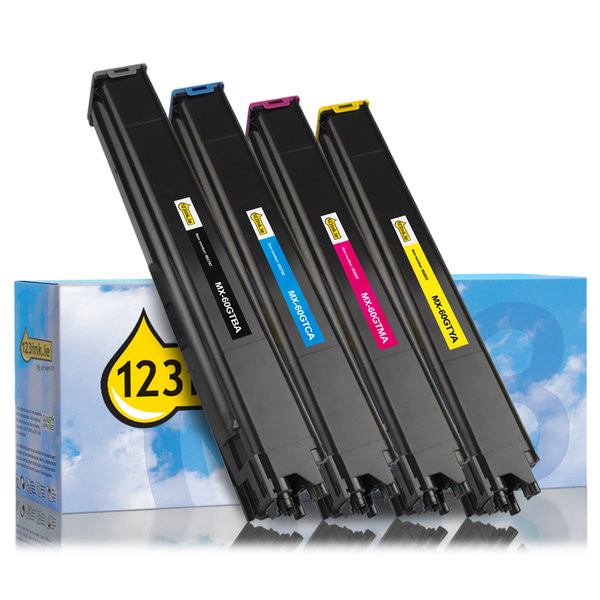 Sharp MX-60GT BK/C/M/Y toner 4-pack (123ink version)  160505 - 1