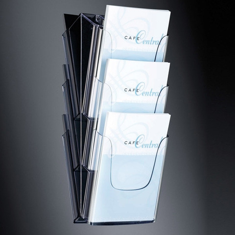 Sigel A4 acrylic wall brochure holder with 3 compartments SI-LH135 208708 - 1