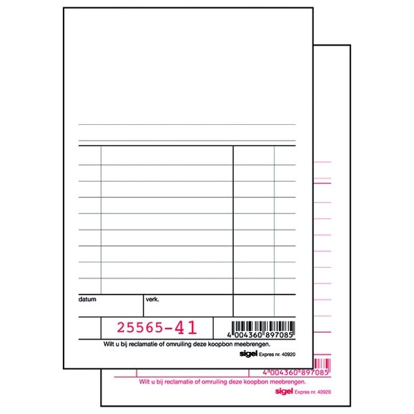 Sigel Express white checkout carbon block (2 x 50 sheets) SI-40920 208524 - 1