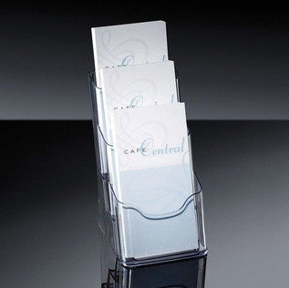 Sigel acrylic DIN long brochure holder with 3 compartments SI-LH133 208707 - 1