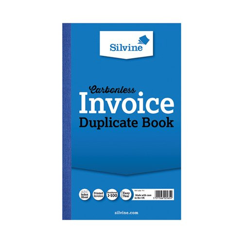 Silvine blue carbonless invoice duplicate cash book (6-pack)  423375 - 1