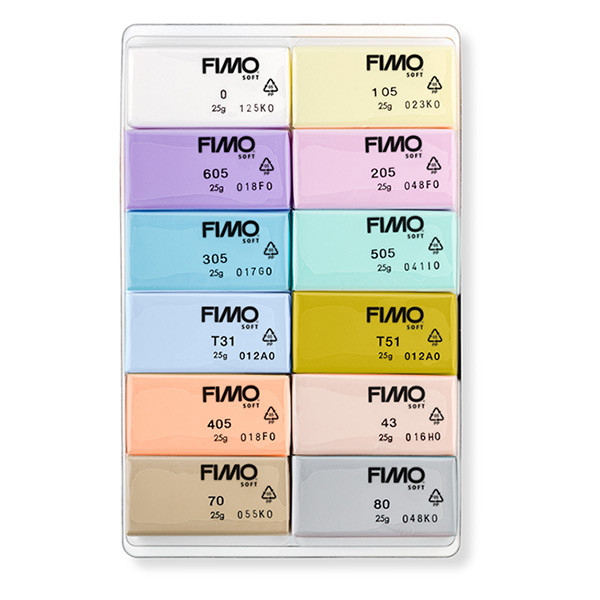 Staedtler Fimo pastel soft clay, 25g (12-pack) 8023C12-3 209648 - 2