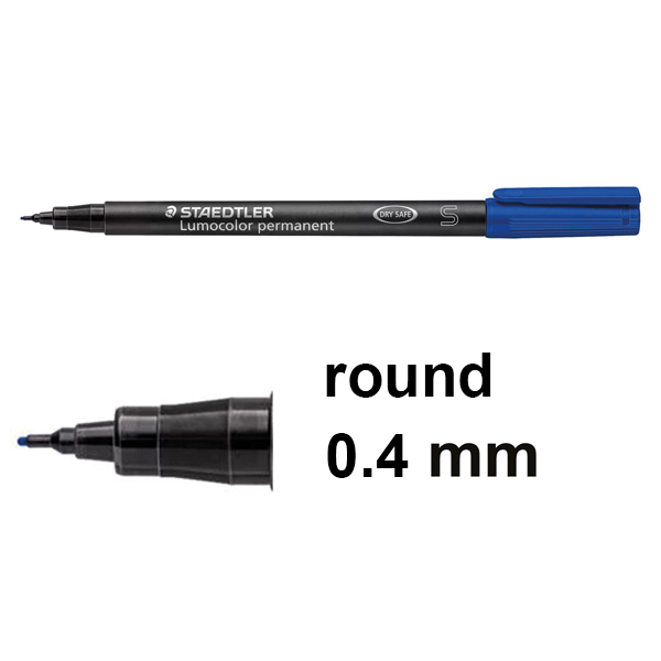 Staedtler Lumocolor 313 blue permanent marker (0.4mm round) 313-3 424727 - 1