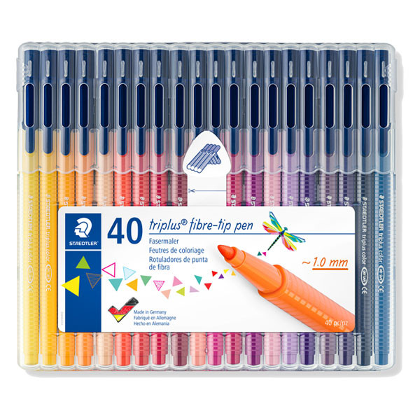 Staedtler Triplus colour 323 triangular felt-tip pens (40-pack ...