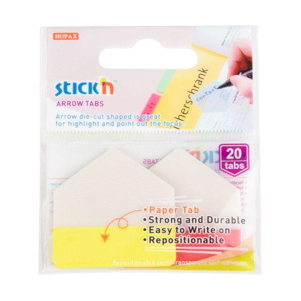 Stick'n Die-Cut yellow/red index arrows, 38mm x 38mm (20 tabs) 26062 201737 - 1