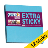 Stick'n blue extra sticky notes 76mm x 76mm (12-pack)