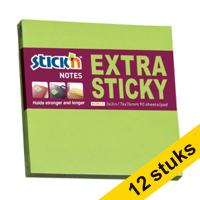 Stick'n green extra sticky notes 76mm x 76mm (12-pack)