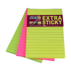 Stick&#039;n lined colours extra sticky notes 102mm x 152mm (3 pack)