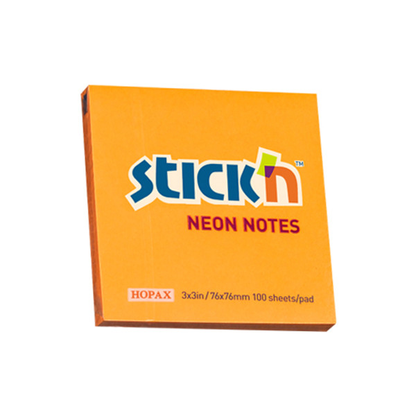 Stick'n neon orange notes 76mm x 76mm 21164 201716 - 1