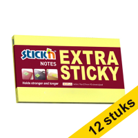 Stick'n neon yellow extra sticky notes 76mm x 127mm (12-pack)