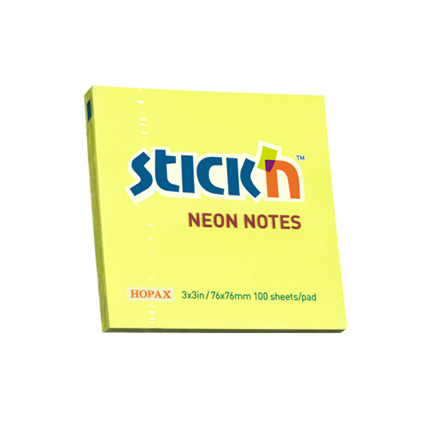 Stick'n notes neon yellow 76mm x 76mm 21133 201715 - 1