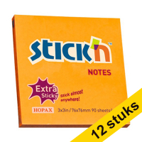 Stick'n orange extra sticky notes 76mm x 76mm (12-pack)