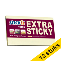 Stick'n pastel yellow extra sticky notes 76mm x 127mm (12-pack)