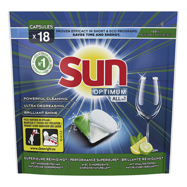 Sun Optimum All-in-1 lemon dishwasher tablets (18-pack)  SSU00116 - 1