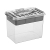 Sunware Q-line transparent storage box with insert, 9 litres