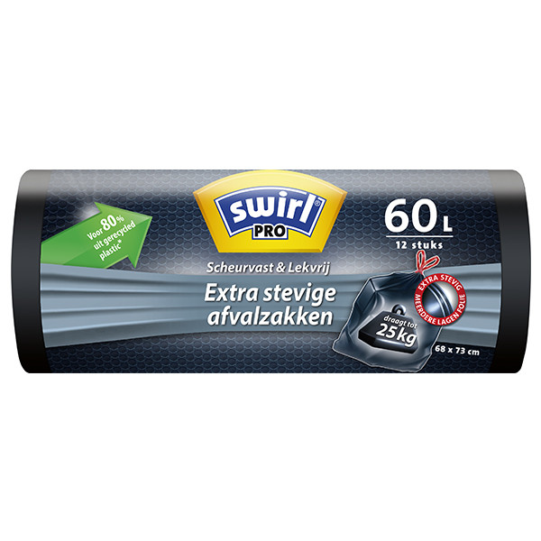 Swirl PRO extra strong bin bags, 60 litres (12-pack) 6772502 SSW00102 - 1