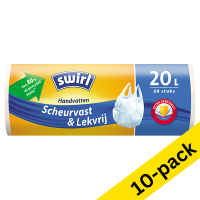 Swirl garbage bags with handles, 20 litres (10 x 20-pack)