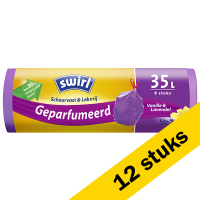 Swirl vanilla and lavender drawstring garbage bags for pedal bins, 35 liters (12 x 9-pack)