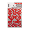 Tanex Love Series red hearts stickers (2 x 16-pack)