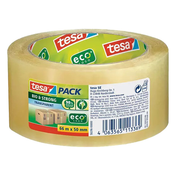 Tesa Bio & Strong transparent packing tape, 50mm x 66m 58296-00000-00 203303 - 1