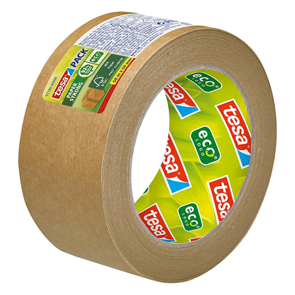 Tesa Eco brown paper packing tape, 50mm x 50m (1 roll) 57180-00000-04 202373 - 2