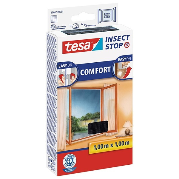 Tesa Insect Stop Comfort black fly screen, 100cm x 100cm 55667-00021-00 STE00004 - 1