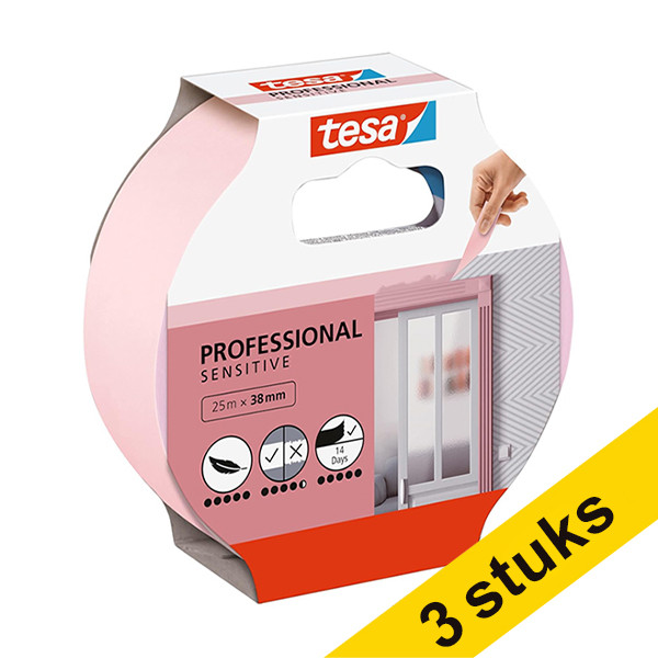 Tesa Professional Sensitive masking tape, 38mm x 25m (3-pack)  202407 - 1