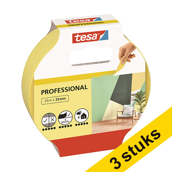 Tesa Professional masking tape, 25mm x 25m (3-pack)  202402 - 1