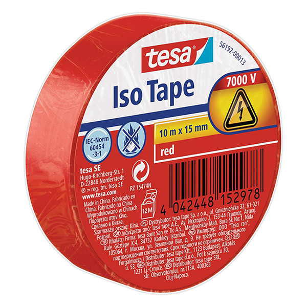 Tesa red insulation tape, 15mm x 10m 56192-00013-22 203391 - 1